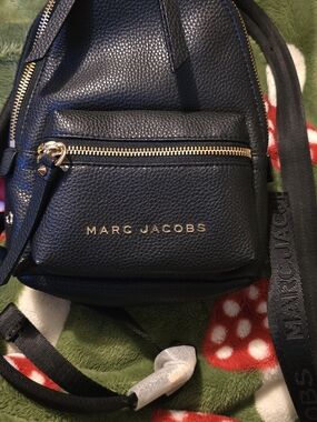 Marc Jacobs Everyday Explorer Black Leather Mini Backpack with Gold Hardware